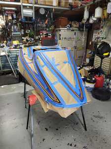 Tub taped for stripes